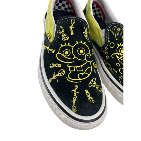Vans x Spongebob Gigliotti Skate Slip On Shoes Mens US 7 Eu 39 Black Yellow - Picture 2 of 16